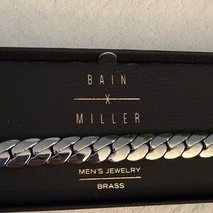 Bain Miller Silver -tone 9” Men's Bracelet | Men’s Silver Jewelry